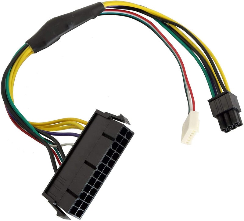 Longdex 30cm/11.8 Inch 24-Pin to 6-Pin 18AWG ATX PSU Power Supply Adapter Cable for HP Z230 Z220 SFF Motherboards - Image 1